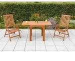 Vitoria Set 3tlg 2 Sessel Balkontisch 65(130)x70cm