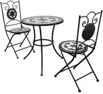 3-tlg. Bistro-set Keramik Schwarz Und Wei&szlig; - Vidaxl