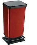 Treteimer Paso 40 L Metallic Rot M&uuml;lleimer Abfalleimer - Rotho