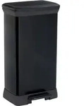 Curver - Deco Bin 50l Pedal-abfalleimer, 39 X 29 X 73 Cm, Schwarz (187178)
