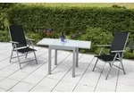 Amalfi Set 3tlg 2 Sessel Schwarz Tisch 65(130)x65 M