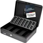 Hmf - 4215 Geldkassette Euro-m&uuml;nzz&auml;hlbrett, 30,5 X 24 X 8,5 Cm, Schwarz