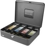 Hmf - 10019-02 Geldkassette M&uuml;nzeinsatz Scheinf&auml;cher, 30 X 24 X 9 Cm, Schwarz