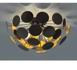 Trio - Ausgefallene Deckenleuchte Discalgo Lampenschirm Schwarz-gold, &Oslash; 54cm