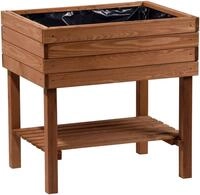 Dobar Hochbeet Mit Ablage Inkl. Pflanzfolie 80 X 58 X 80 Cm Hochbeete Aus Holz