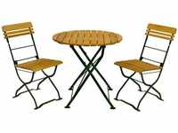 Biergarten - Garnitur münchen 3-teilig (2x Stuhl, 1x Tisch rund 77cm), Flachstahl