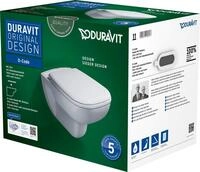 Duravit - D-code Wand-wc Set, Tiefsp&uuml;ler, Rimless, 355x545mm, Wei&szlig;