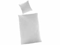 Luxus-Satin Bettwäsche uni Farbe weiß Größe 135x200 cm - Hahn Haustextilien