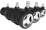 5x Hartbodenrollen Rolo Game 11mm / 60mm B&uuml;ro-stuhl-rollen No-noise (5er Pack) Hjh