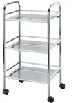 Rollwagen Exclusiv Mit 3 Ablagen, Silber Gl&auml;nzend, Stahl Chrom - Silber Gl&auml;nzend -