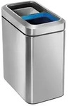 Simplehuman M&uuml;lleimern - Offner M&uuml;lleimer Zur M&uuml;lltrennung 20 L, Edelstahl