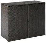 M&uuml;lltonnenabdeckung 2er Braun 132x645x108cm Stahl/kunststof