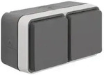 Berker 47753525 Steckdose Schuko 2fach Waag. M. Klappd. Ap, 4 Schieber, Berker