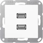 Jung Multimedia-anschlusssystem 2 X Usb 2.0, Serie As/a, Alpinwei&szlig; Maa1153ww