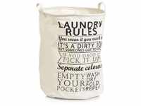 Wäschesammler Laundry Rules, Canvas, Stoff, beige, 38 x 38 x 48 cm - Zeller