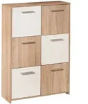 Inter Link - Sideboard Mit Sechs T&uuml;ren, Wei&szlig; Und Eiche, Ma&szlig;e 77 X 115 X 30 Cm