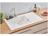 Respekta - Einbauspüle Küchenspüle Spüle Granit Mineralite 86 x 50 Weiß Denver