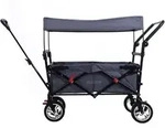 Faltbarer Bollerwagen Fx-ct700 Grau Klappbar Mit Dach, Vorder- Und Hinterrad-bremse,