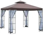 Outsunny Pavillon Gartenpavillon Mit Moskitonetze Seitenw&auml;nde, Partyzelt Mit