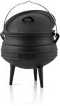 Potjie Ca. 12 Liter, S&uuml;dafrikanischer Kochtopf Aus Gusseisen Mit F&uuml;&szlig;en F&uuml;r