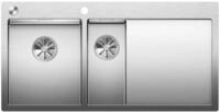 Blanco Einbausp&uuml;le Claron 6 S-if Edelstahl Steelart Infino Ablauf Becken Links