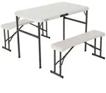 Lifetime - Partytisch Bistrotisch Klapptisch Wei&szlig; 107x61x72 Cm