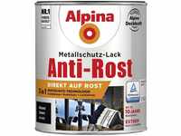 Alpina - Metallschutz-Lack Anti-Rost 750 ml schwarz glänzend Metallack Schutzlack