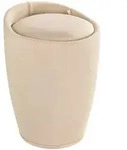Wenko Hocker Candy Beige Leinenoptik, Badhocker, Mit Abnehmbarem