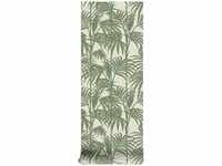 Honolulu Palm Glitzer - Weiß /Grün - Vliestapete - 10m x 52cm - Grün