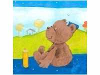 Tapete mit Teddy Bär für Kinderzimmer Selbstklebende Tapetenbordüre ideal für