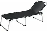 Trendline - Alu-dreibeinliege De Luxe Xl Schwarz Gartenliege Sonnenliege Alu Liege