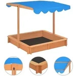 Vidaxl - Sandkasten Mit Verstellbarem Dach Tannenholz 115x115x115 Cm