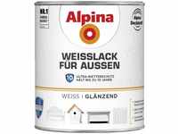 Weißlack für Außen 750 ml glänzend Lack Acryllack Holzlack - Alpina