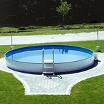 Stahlwand Swimming Pool 'styria Rund', Blaue Poolfolie, &Oslash; 350 X 120 Cm - Steinbach
