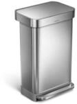 Simplehuman - M&uuml;lleimer Mit Einsatz F&uuml;r Die Beutel, 45 L, Edelstahl Geb&uuml;rstet