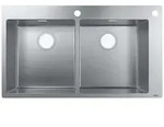 Hansgrohe Einbausp&uuml;le S712-f765 370/370 845x480mm, 2 Beck., Hl U. Lo. Geb., Es