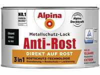 Alpina - Metallschutz-Lack Anti-Rost 300 ml schwarz glänzend Metallack Schutzlack