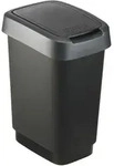 Swingeimer Twist 10 L Schwarz/dunkelsilber Abfalleimer M&uuml;lleimer - Rotho