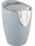 Hocker Candy Grey, Mit W&auml;schesack, Badhocker, Mit Abnehmbarem W&auml;schesammler, Grau,