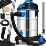 Industriestaubsauger Staubsauger Nass Trocken Sauger Edelstahl Max. 1800w Blau -