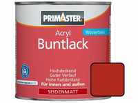 Primaster - Acryl Buntlack 750ml Feuerrot Seidenmatt Wetterbeständig Holz & Metall