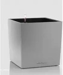 Lechuza - Pflanzgef&auml;&szlig;e Cube Premium 40 Silber Metallic All-in-one