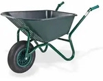 Schubkarre 130x68x70cm Schubkarren Bauschubkarre 85 Liter Profi Kunststoffwanne