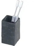 Zahnputzbecher Slate Rock, Schieferoptik, Schwarz, Polyresin Anthrazit - Schwarz -