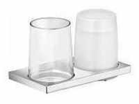 Edition 11 - Seifenspender und Glas mit Halter, Glas/Chrom 11153019000 - Keuco
