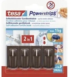 Tesa - Gardinenhaken Powerstrip 4er-set, Braun Powerstrip