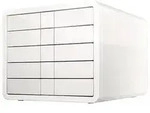 Schubladenbox I-box 5 Schubladen Din A4 Din C4 Abs Kunststoff Geh&auml;usefarbe: Wei&szlig;