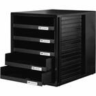 Han - Schubladenbox Schrank-set 5 Schubladen Din A4 Polystyrol Geh&auml;usefarbe: Schwarz