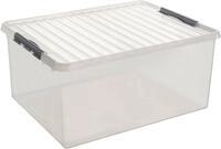 Kunststoff-box Q-line 120l Mit Deckel Transparent Aufbewahrungsbox Box - Sunware