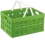 Klappbox Square 32 L Gr&uuml;n/wei&szlig; Einkaufsbox Einkaufskorb Mit Griffen - Sunware